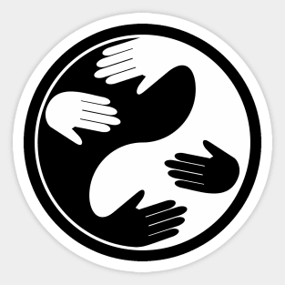 Yin-Yang Snuggling (white) Sticker